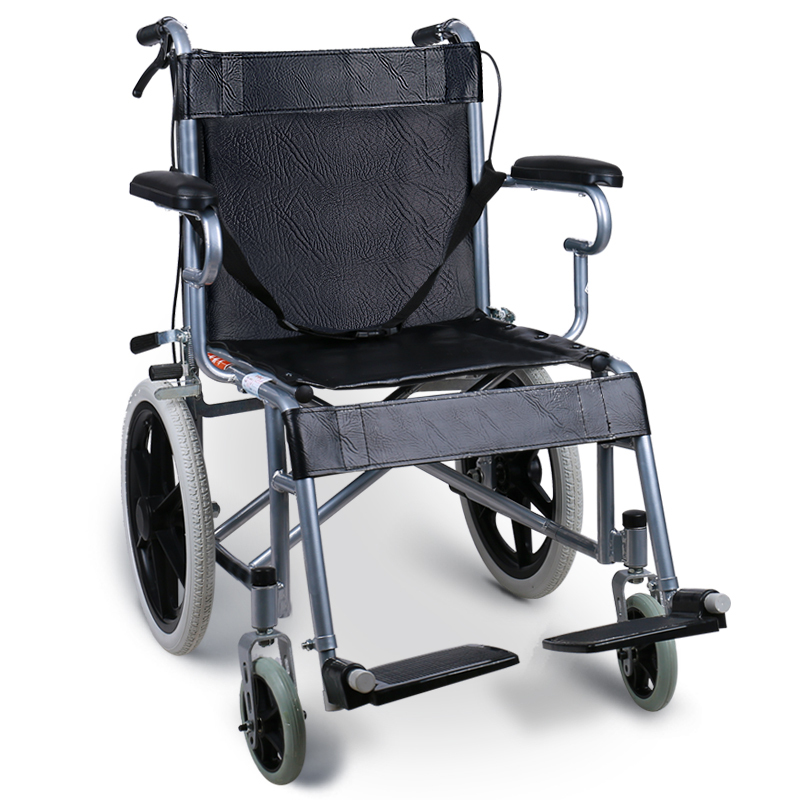 旅行版轮椅折叠老人轻便便携式手动轮椅车手推车残疾人代步车实心胎免