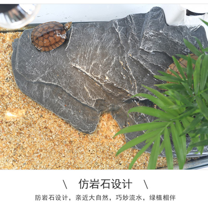 乌龟晒台大小爬台巴西鳄龟晒背台浮台浮岛宠物爬坡躲避屋鱼缸造景高清大图