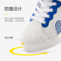 BOBDOG HOUSE男童板鞋春季中大童儿童PU小白鞋女童贝壳头运动休闲鞋9121