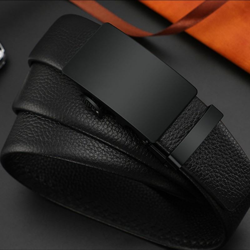 盛世尼曼男士上班皮带扣裤带中青年商务腰带韩潮休闲时尚简约黑色皮带