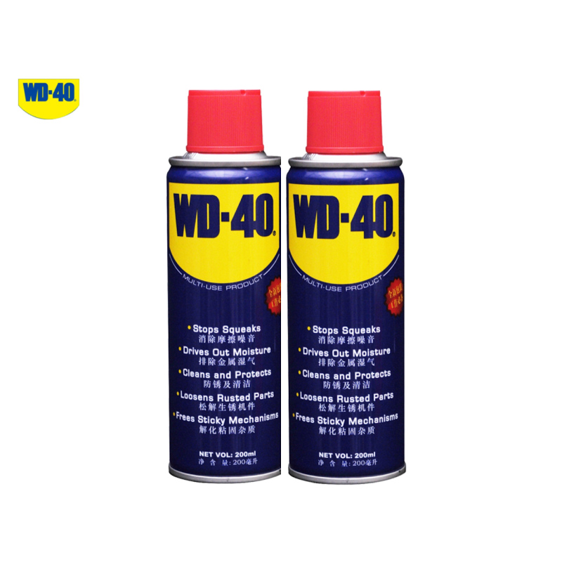 WD-40多功能强力除湿200ml 除锈剂 防锈润滑油 除胶喷剂WD40螺丝松动剂自行车摩托车链条油 门锁润滑油双瓶装