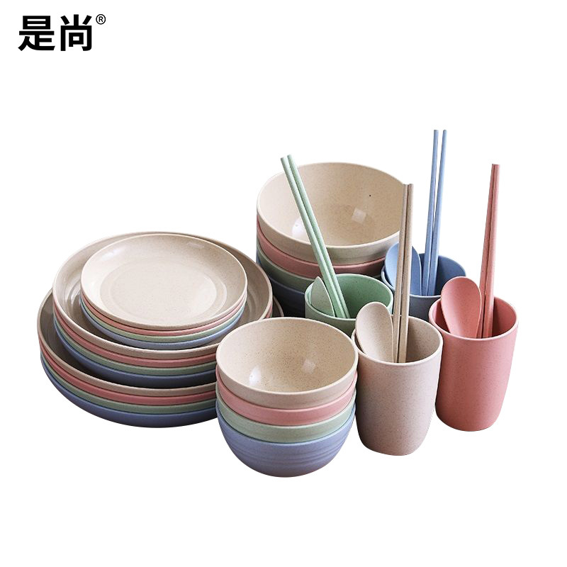是尚 小麦秸秆碗筷餐具套装