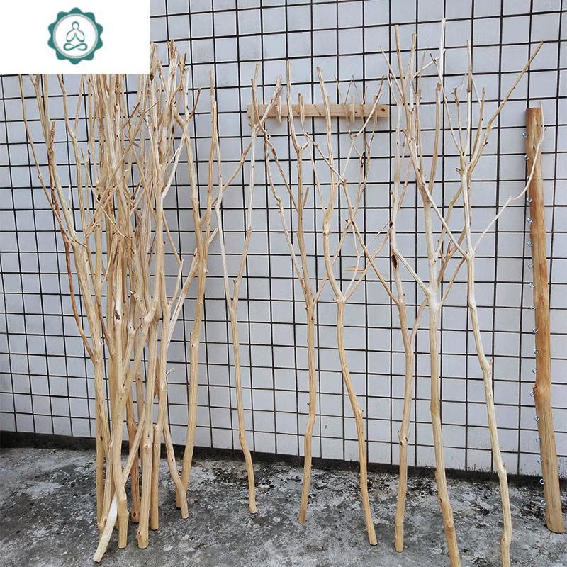 天然实木带杈造型干树枝白树枝花瓶干花客厅玄关橱窗摆件装饰树枝 封后 粗4-5cm高1.4-1.6m 干树枝图片