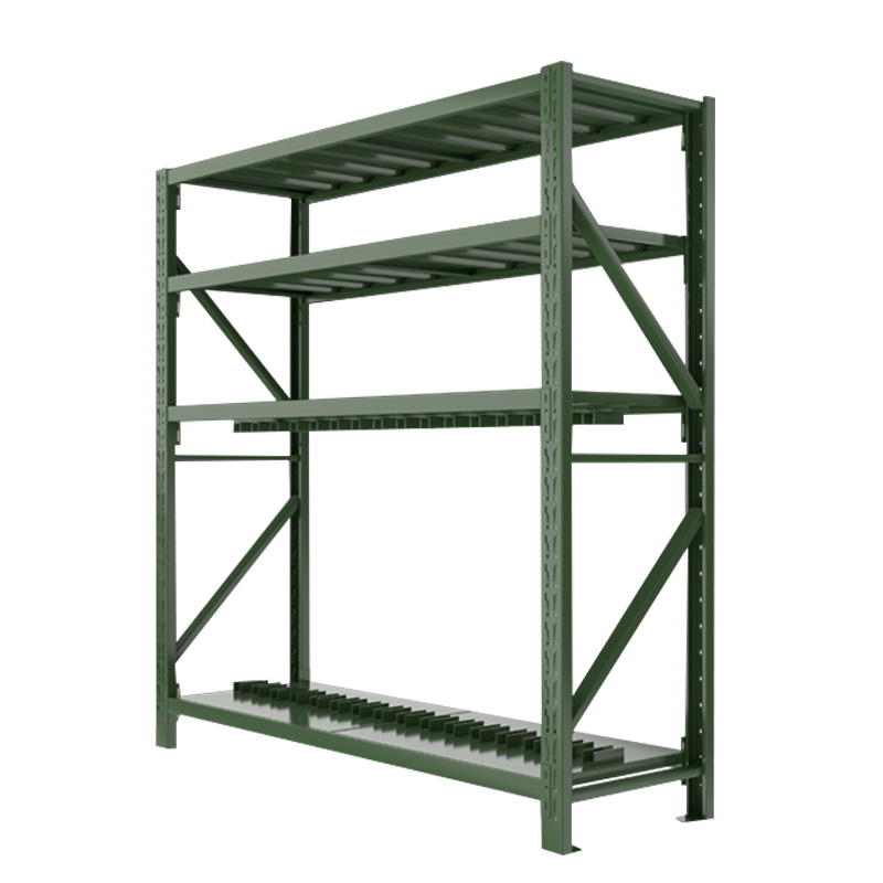 乙壬消防铁锹镐农具摆放架安保装备器材存放架绿色货架盾牌架重型-主架高清大图