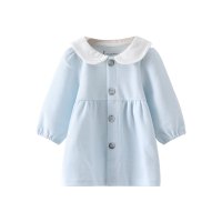 童泰(TONGTAI)2021年春秋新款5月-2岁婴幼儿潮萌女宝宝翻领对开扣上衣婴童裙衫儿童裙子