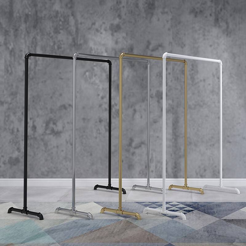 服装店展示架水管白银色女装挂衣架镀锌龙架子落地式晒肉晾衣杆