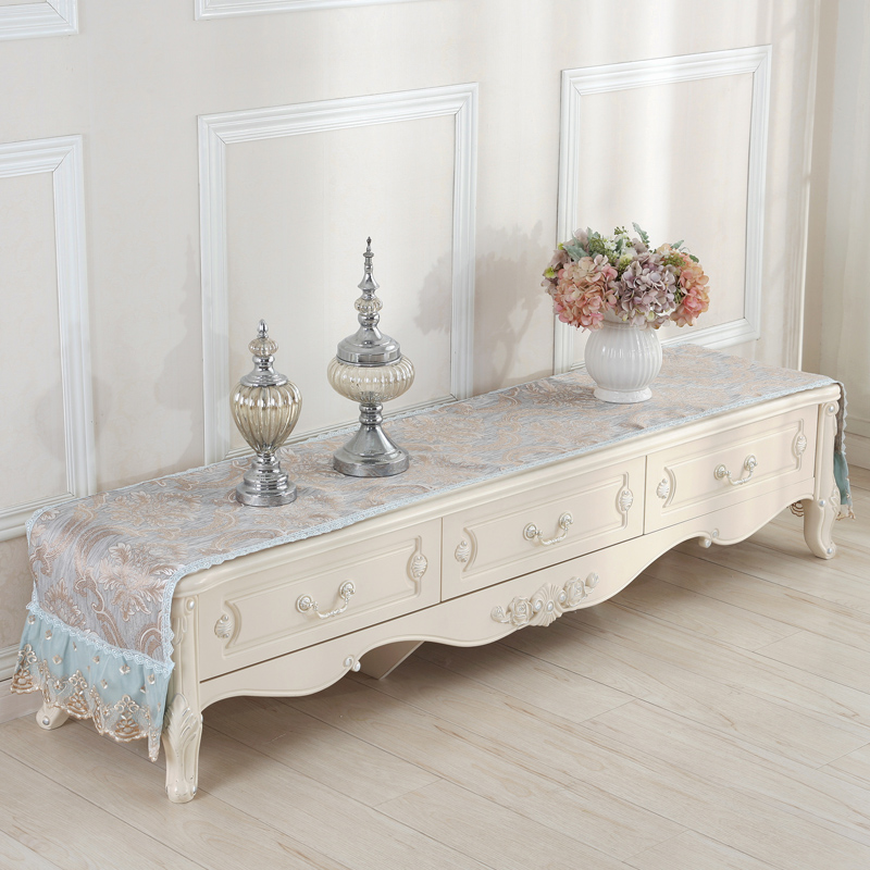 美帮汇欧式电视柜罩台布盖巾电视柜桌布垫台布艺电视机柜防尘罩套鞋柜罩高清大图