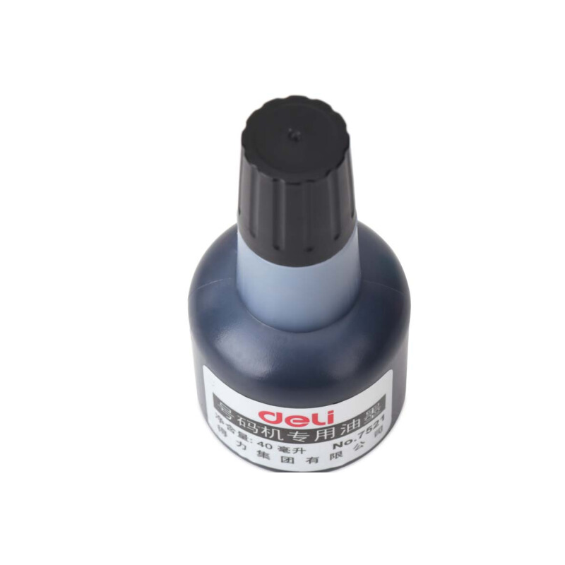 得力 数字打号机 页码机 可调数字印章打码器 号码机黑色油墨 40ml 7521