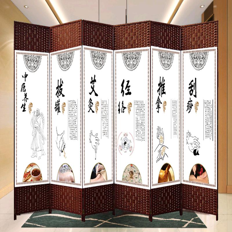 BONJEAN中医养生院屏风客厅推拉房间隔断墙折叠移动屏障帘简约现代高清大图