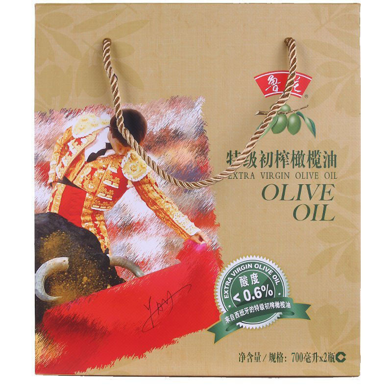 特级初榨橄榄油礼盒 700mLX2瓶 食用油礼盒装 鲁花食用油 粮油