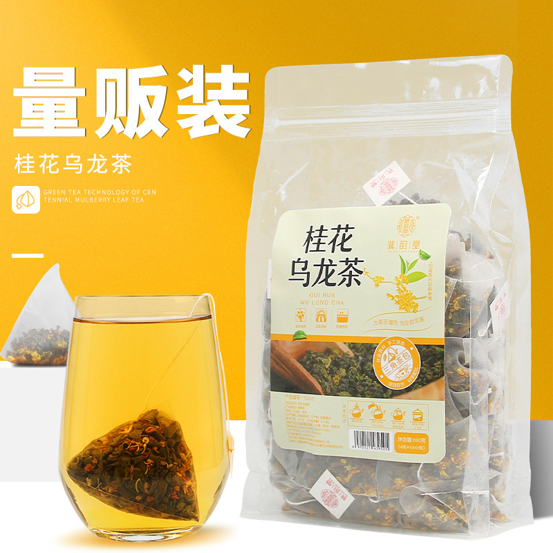 谯韵堂花草茶谯韵堂桂花乌龙茶50包量贩装三角包袋泡茶浓香桂花茶乌龙茶叶组合花茶包 价格图片品牌报价 苏宁易购优拜食品专营店
