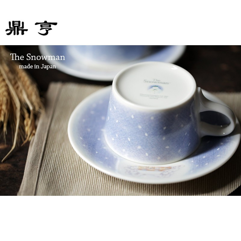 鼎亨家居 日本进口 雪人咖啡杯碟英式红茶杯创意可爱80后的回忆