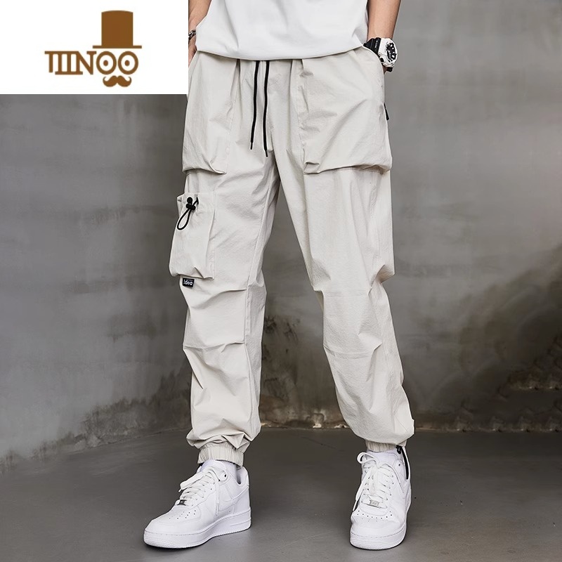 YANXU夏季薄款工装裤男士潮牌宽松束脚速干冲锋百搭机能风运动休闲裤子高清大图