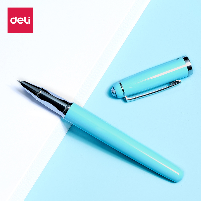 得力delis270钢笔学生办公商务金属钢笔成人书法书写钢笔练字刚笔三
