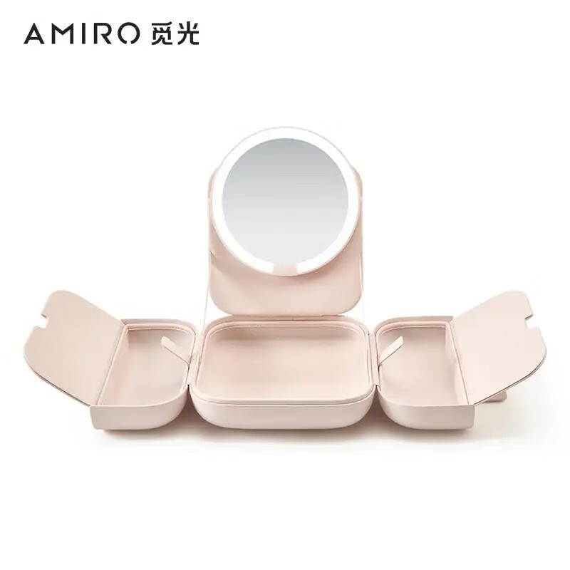 觅光包包化妆镜带灯Led随身便携可折叠梳妆镜子AML115J/K(颜色随机)高清大图