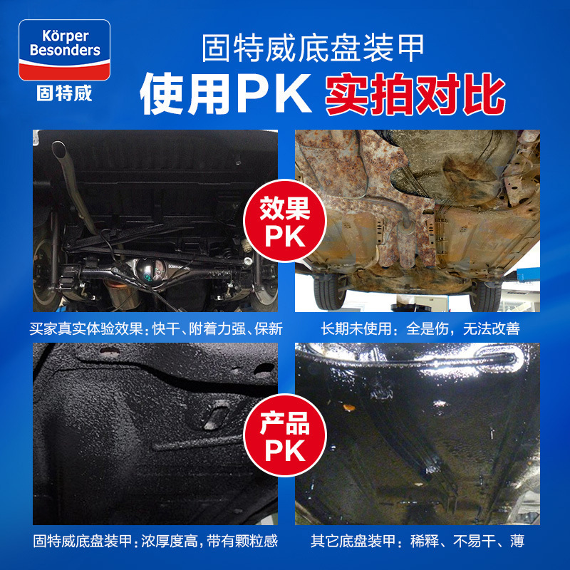 固特威(Korper Besonders)汽车底盘装甲自喷漆底盘护甲漆防锈隔音胶 橡胶型银灰色
