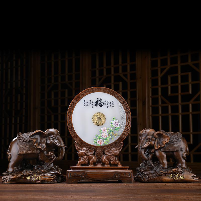 美帮汇百福盘套装乔迁新居礼品送朋友搬新家房间布置摆设博古架摆件高清大图