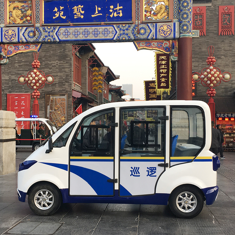 中菲宜达ZYDD4-S4F 4座封闭电动巡逻车机场车站小区校园街道商业街专用巡逻车进口配置型