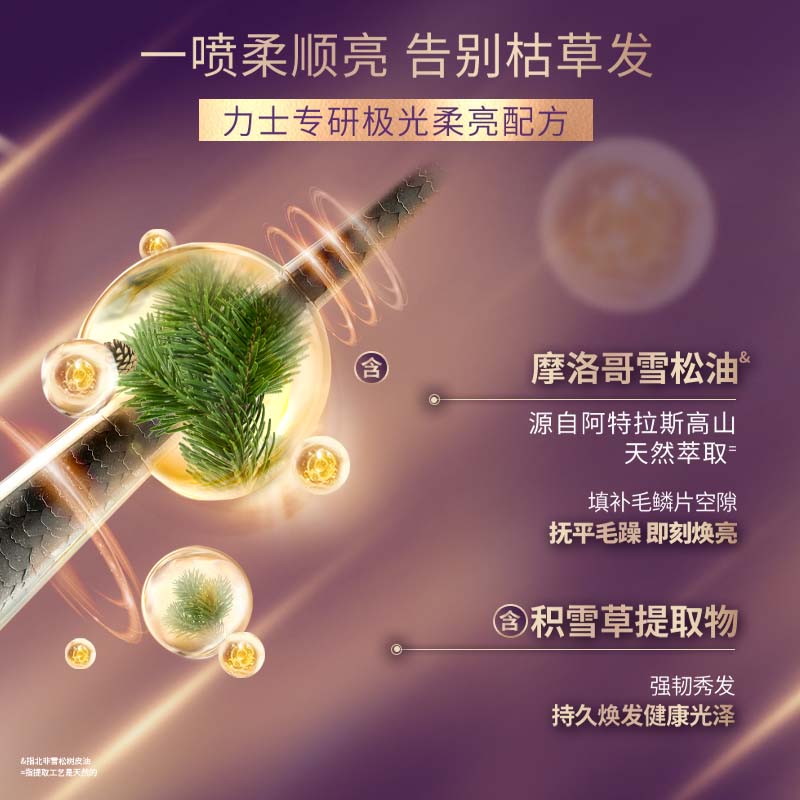 力士轻柔薄雾型焕亮柔顺护发精华油80ML高清大图