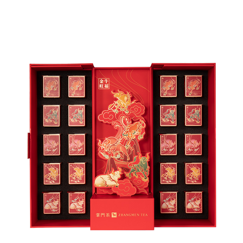 八马茶叶 新品五大特级茗茶牛年限定掌门茶拼装年货礼盒装80g