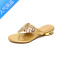 SUNTEK水钻拖鞋女夏外穿平底波西米亚沙滩鞋海边度假夹脚凉鞋女半托