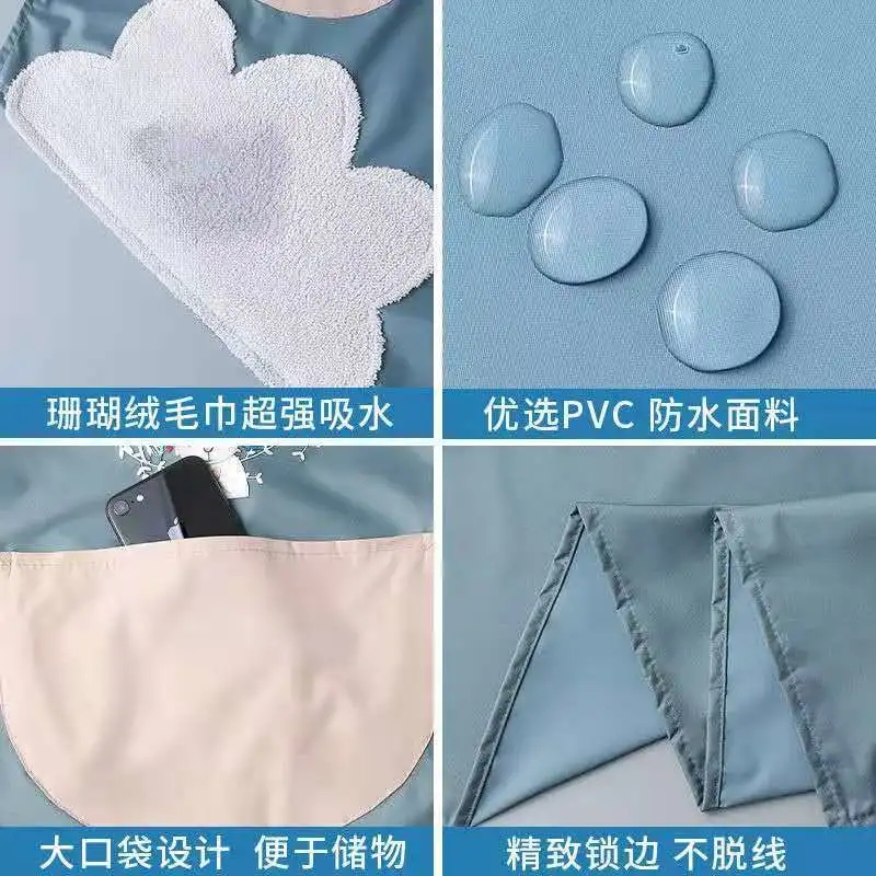 围裙女厨房家用防水防油时尚可爱工作服夏季家务做饭上班情侣围腰