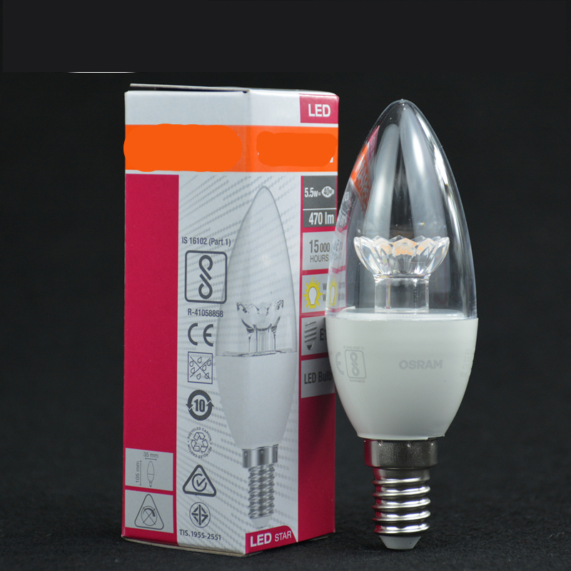 led灯泡3W5W E14阿斯卡利小螺口透明尖泡蜡烛灯吊灯客厅光源