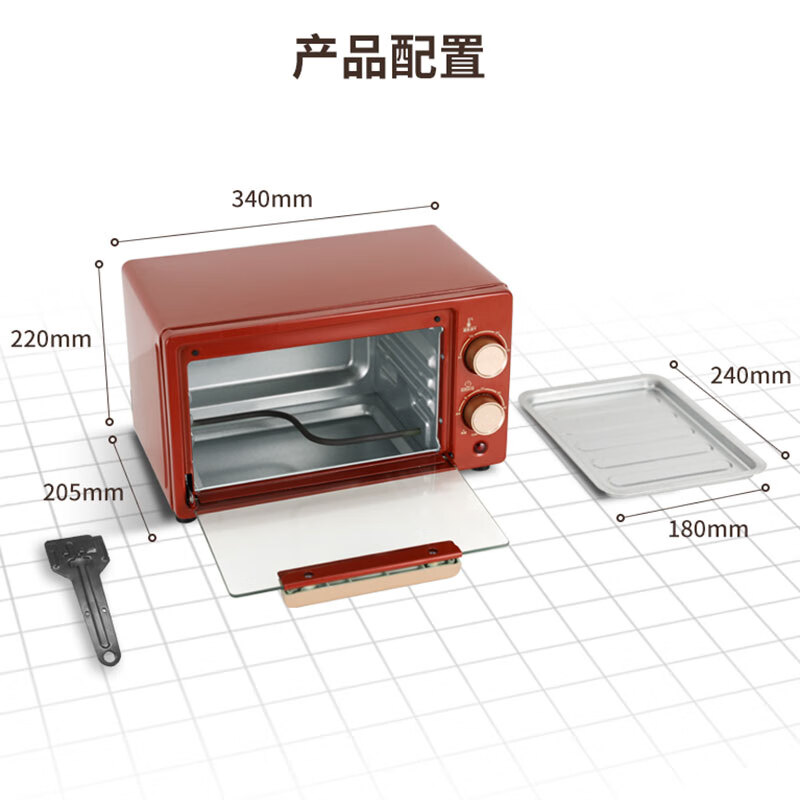 康佳(KONKA)KDKX-1001电烤箱家用多功能迷你烤箱 烘焙箱 干果机 空气炸烤箱 10L家用容量一机多用高清大图