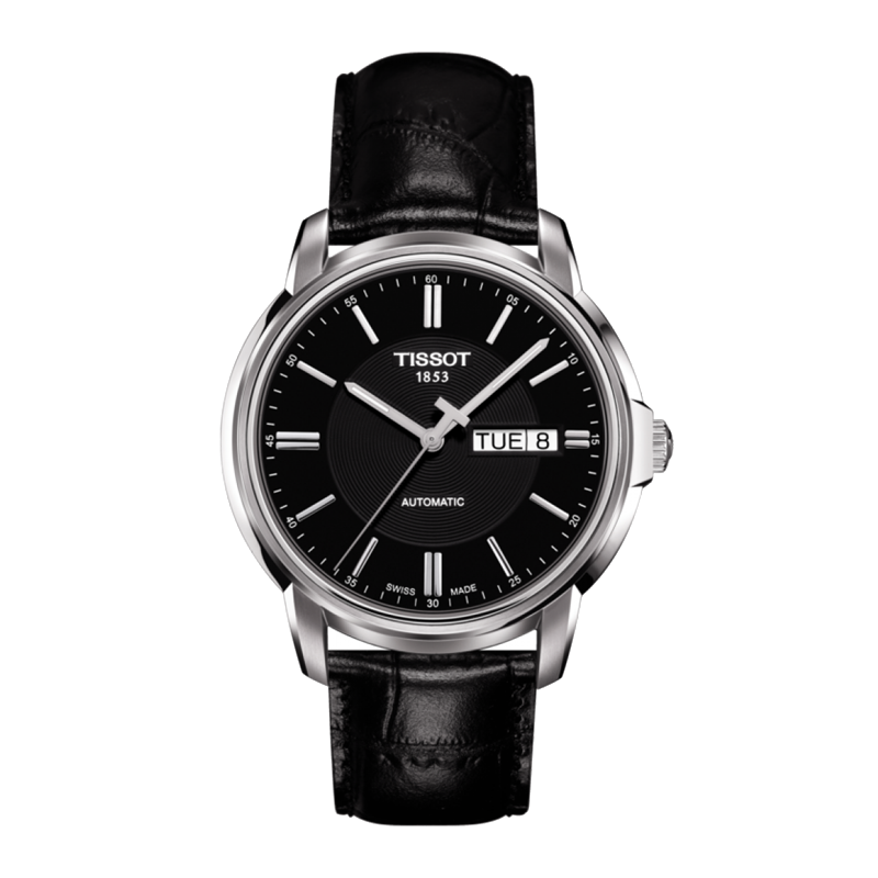 天梭tissot瑞士手表恒意海星系列全自动机械表男1853钢带双日历夜光