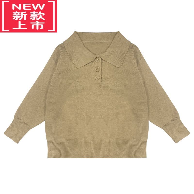 可莉允男童春秋毛衣2022新款儿童舒适宽松polo小翻领针织衫男宝宝打底衫图片