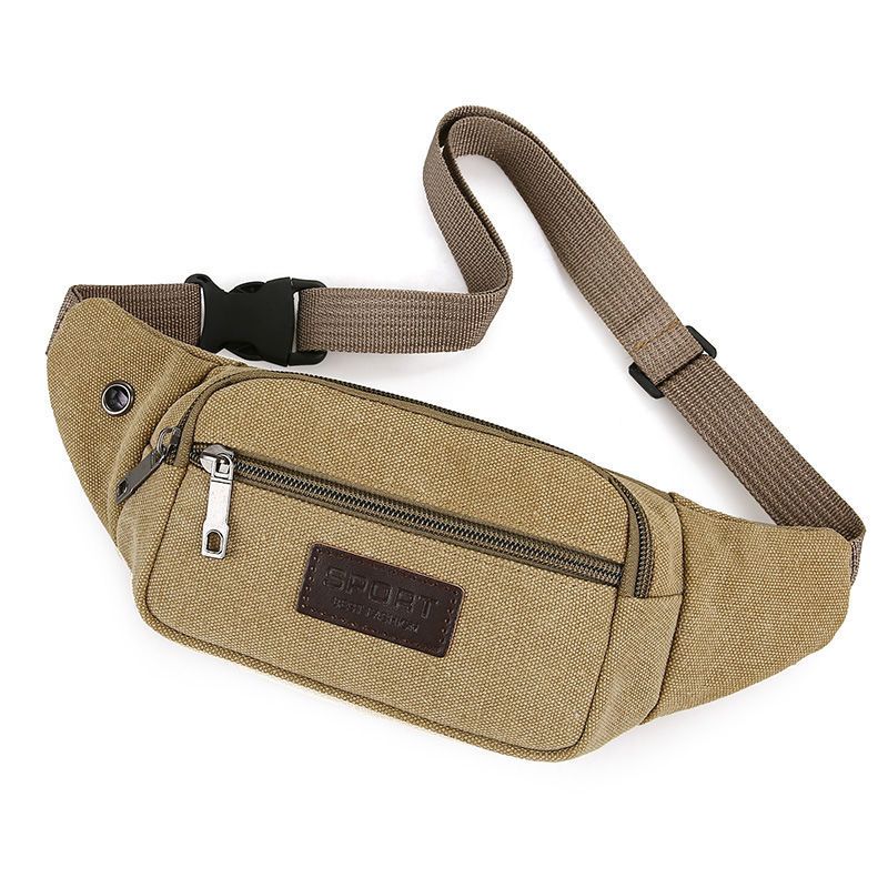派尼美特新款帆布腰包男士多功能贴身腰包手机腰包女士运动休闲跑步包