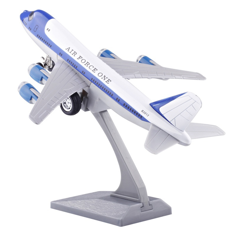 彩珀美国空军一号客机仿真合金模型飞机回力小孩儿童玩具战机模型黄色