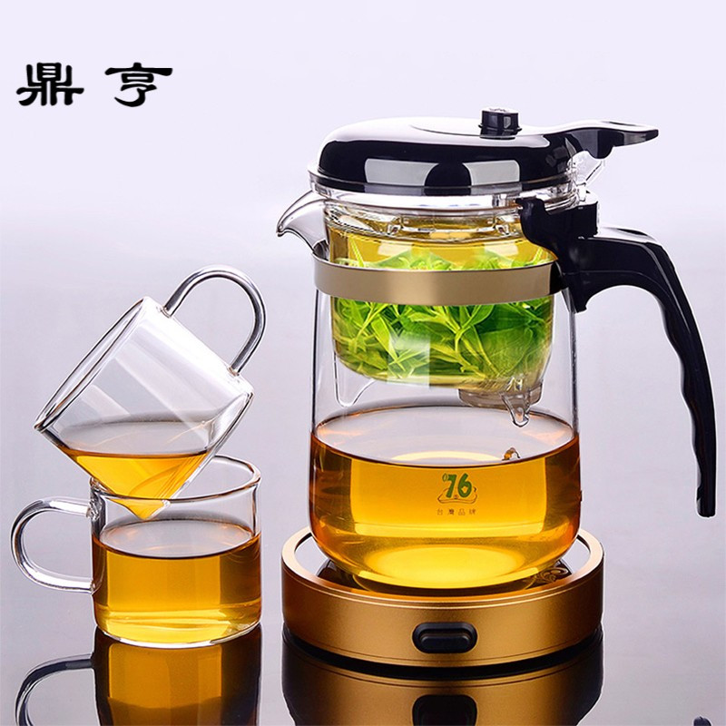 鼎亨台湾飘逸杯耐热玻璃过滤泡茶壶办公室茶水分离沏茶杯红茶具套