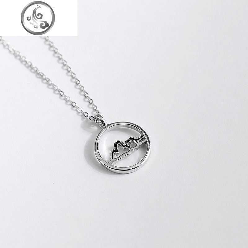 山海皆可平情侣项链原创纯银男女吊坠情人节刻字 JiMi高清大图