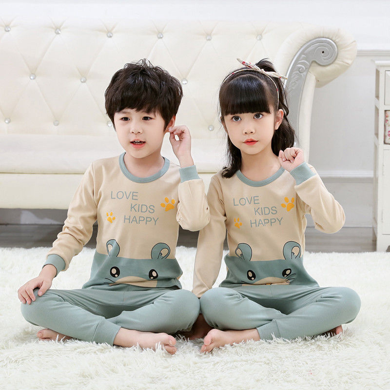 儿童秋衣秋裤套装中大童男孩保暖内衣男童装女童睡衣高清大图