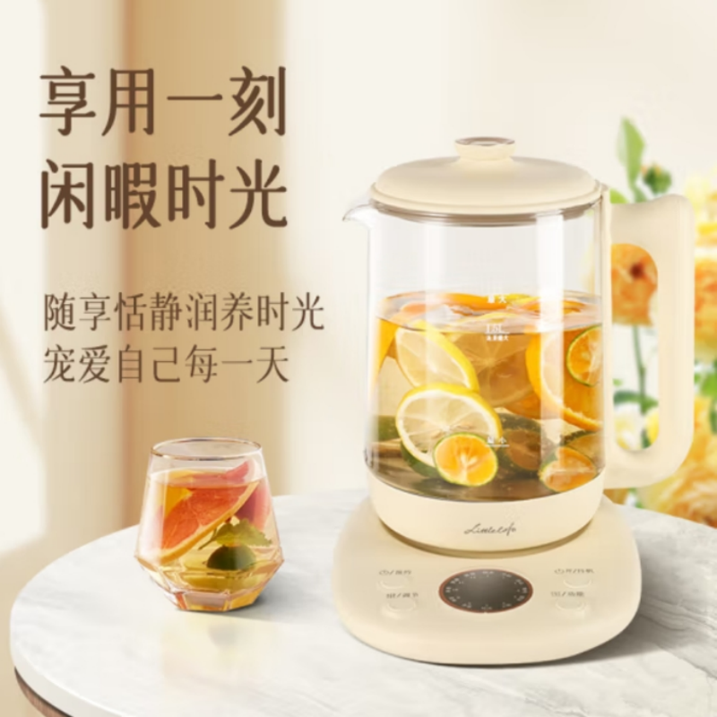 小画仙养生壶LYSH-1805E 玻璃花茶壶煮茶器 12大功能24小时预约电水壶1.8L大容量热水壶烧水壶高清大图