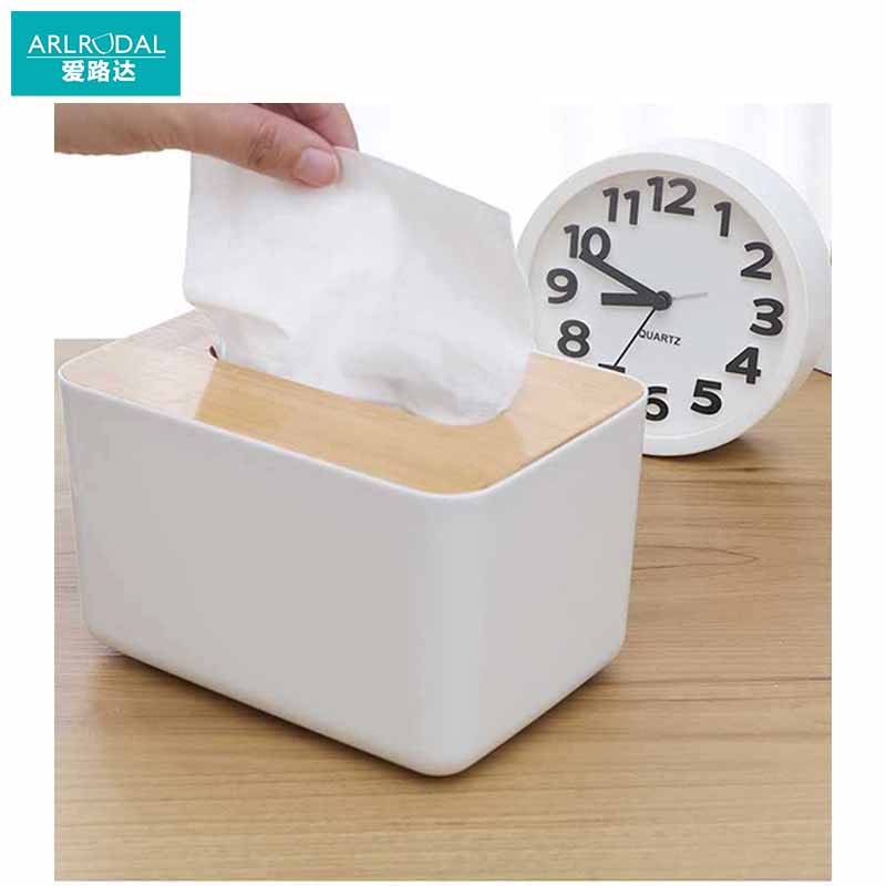 爱路达 收纳盒竹盖 纸巾盒抽纸盒长款S-14*9*8cm/个高清大图