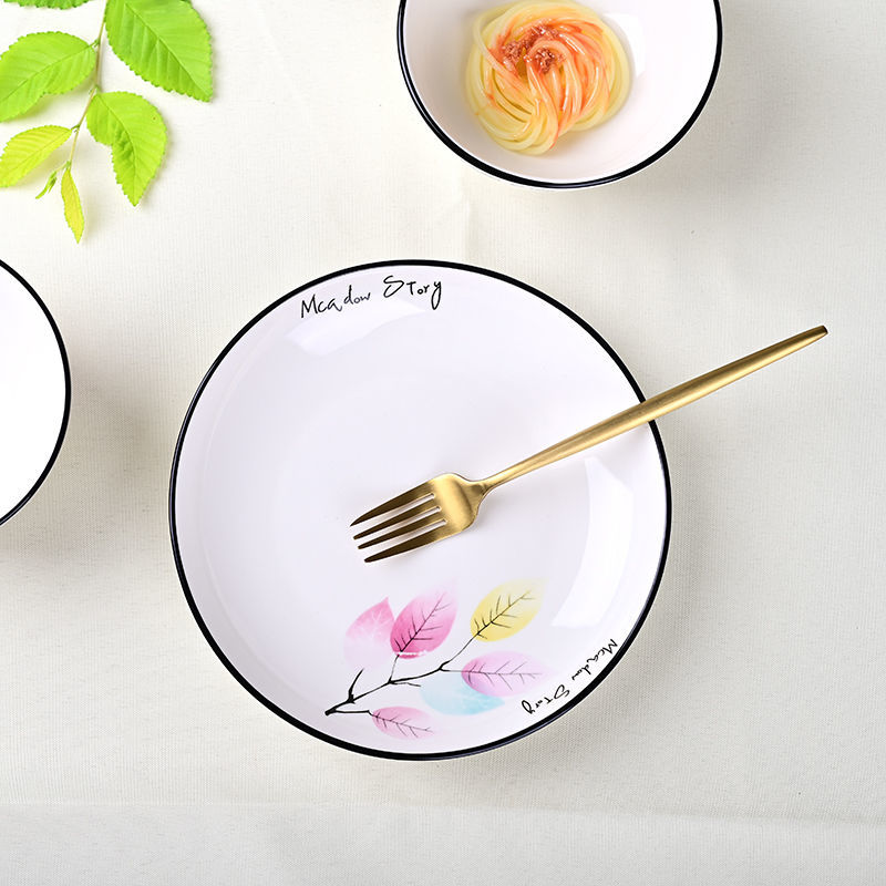 盘子陶瓷 创意陶瓷盘子碟子家用菜碟陶瓷盘碟盘子批发如意盘方盘 7