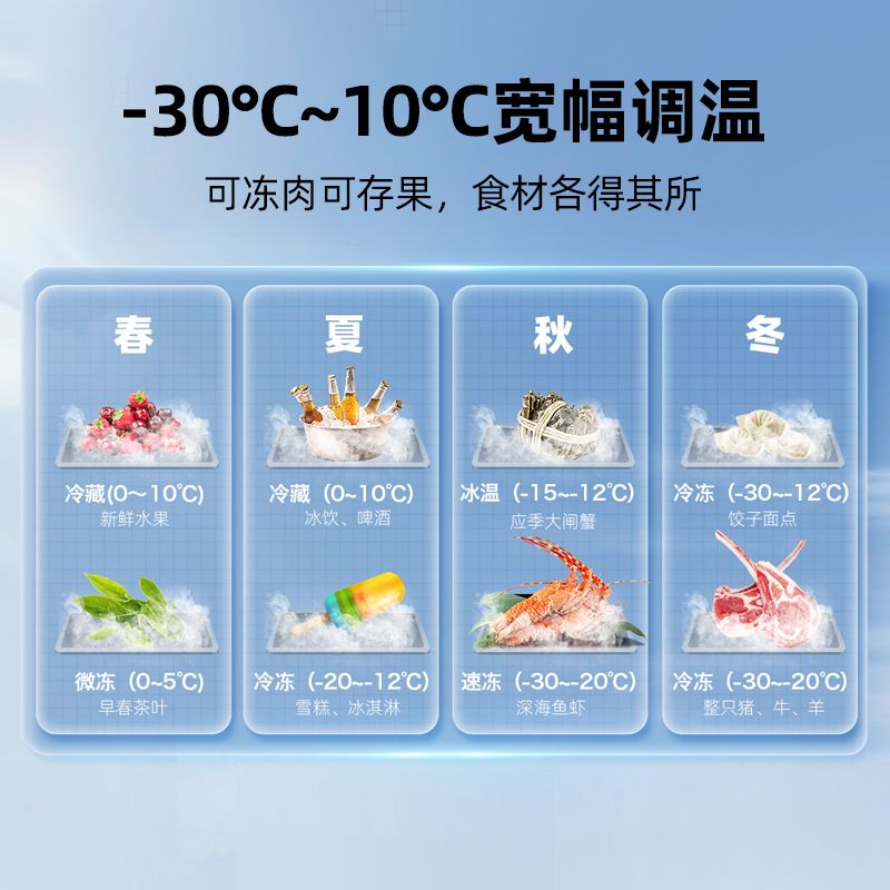 星星冰柜家用小型冷藏冷冻两用商用冷冻柜大容量减霜节能冷冻柜BD/BC-100DE高清大图
