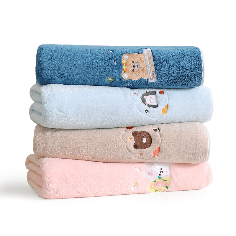 2条洁丽雅浴巾女冬季加厚家用比纯棉吸水速干大人洗澡情侣男裹巾高清大图