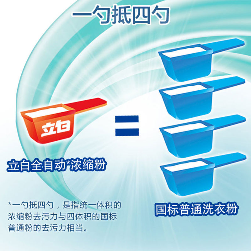 立白[1300g*2袋]全自动浓缩洗衣粉无磷低泡易漂清洁去渍浓缩粉高清大图