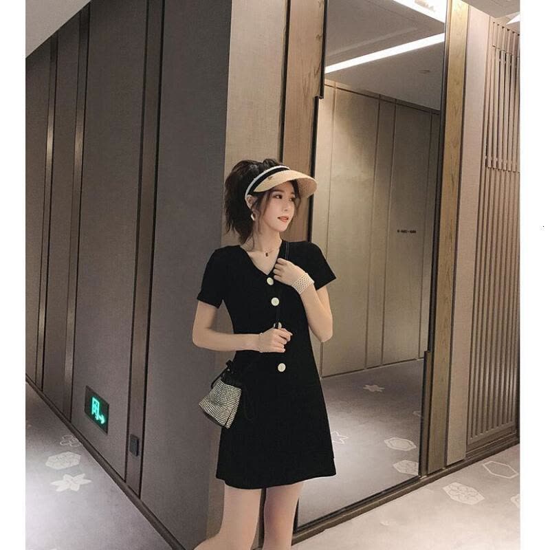 迪鲁奥(DILUAO)LYL 哺乳连衣裙夏 针织短袖扣子解开可哺乳孕妇裙F526-38图片