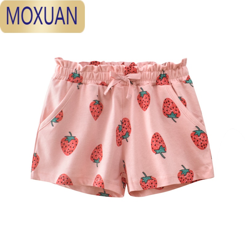 MOXUAN女童短裤外穿儿童夏季中裤薄款裤子宝宝中小童夏装休闲运动五分裤