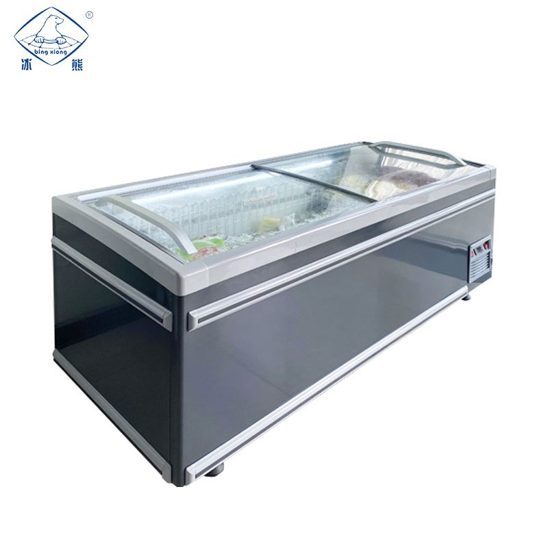 冰熊(bing xiong)组合岛柜HDZ-1066T商用大容量卧式冰柜岛柜海鲜展示柜冷藏冷冻玻璃门雪糕速冻冷柜
