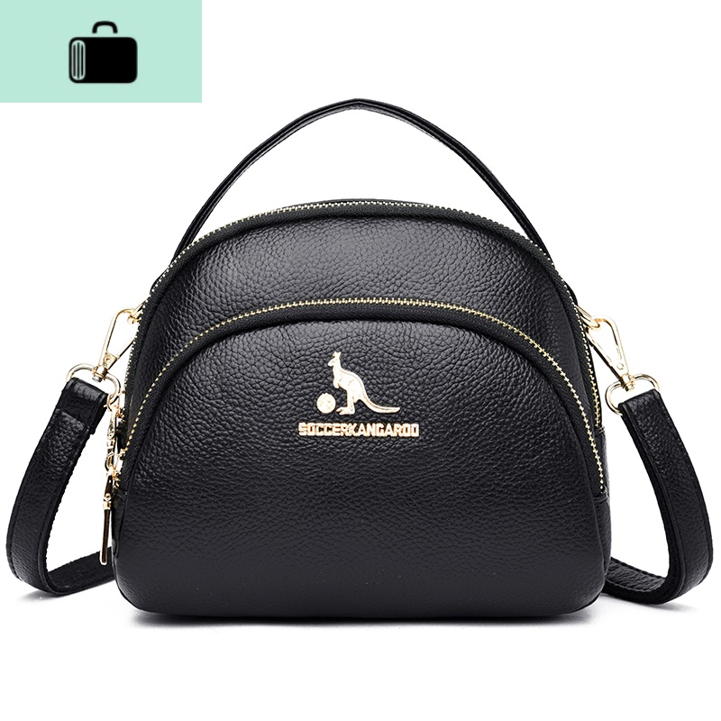 真皮包包女2020新款时尚迷你手提包大容量三层女士牛皮单肩斜挎包NEWLAKE高清大图