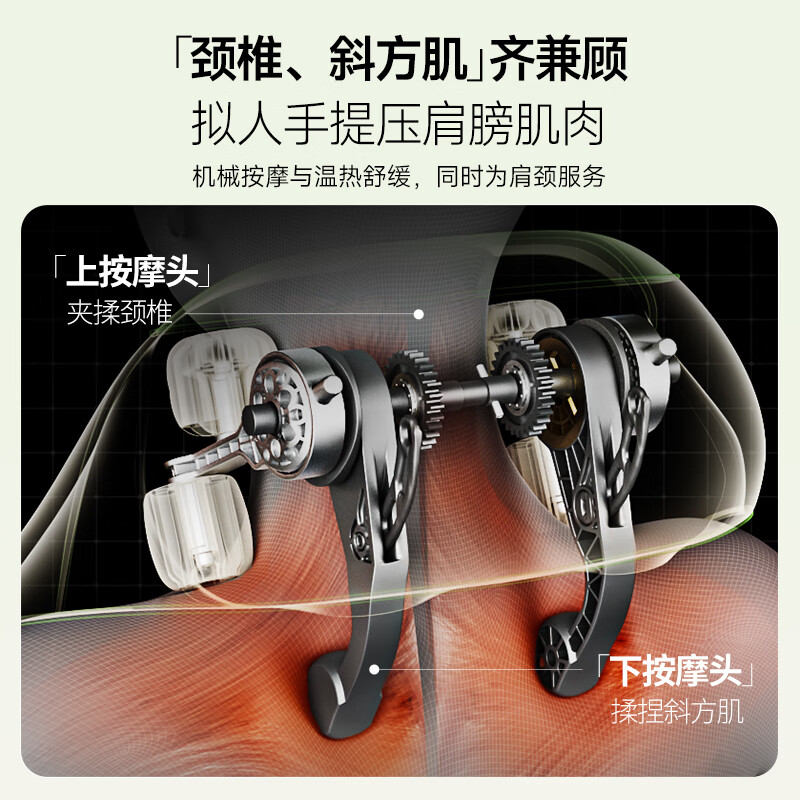象术(SIAASOO)N3S颈椎按摩器肩颈部按摩器腰背热敷按摩仪方便穿戴实用 送父母亲男女朋友生日礼物[仿人手按摩]高清大图