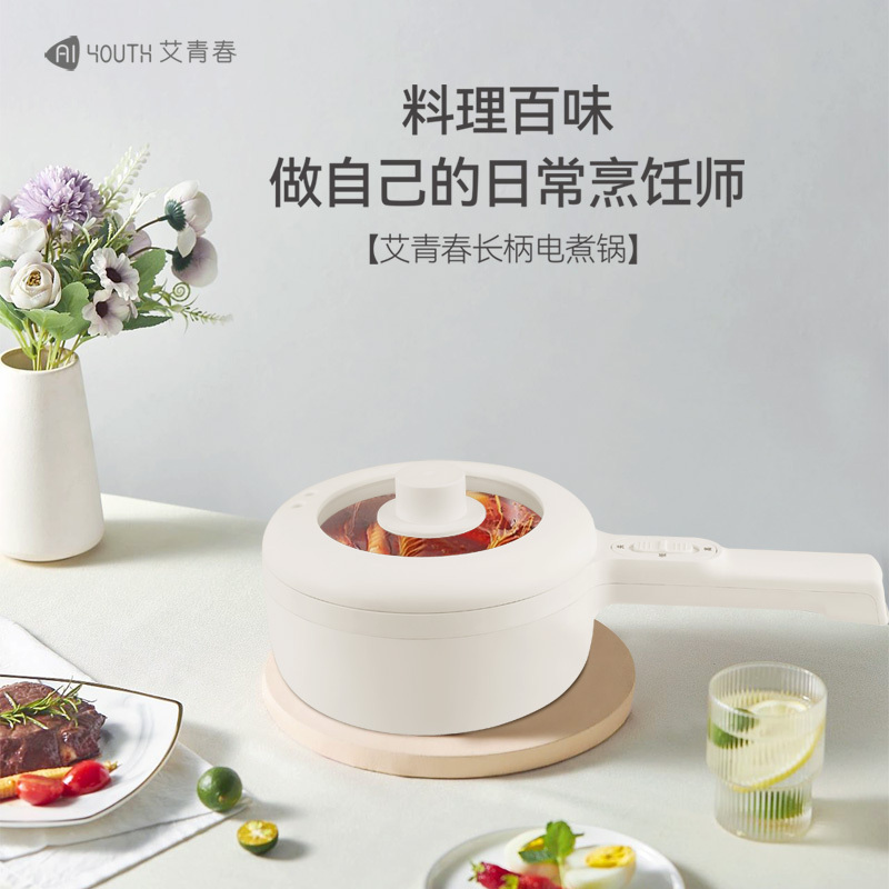 艾青春(AIYOUth)家用多功能一体电煮锅宿舍学生锅电炒锅电煮锅烹饪锅 AI-HG303!