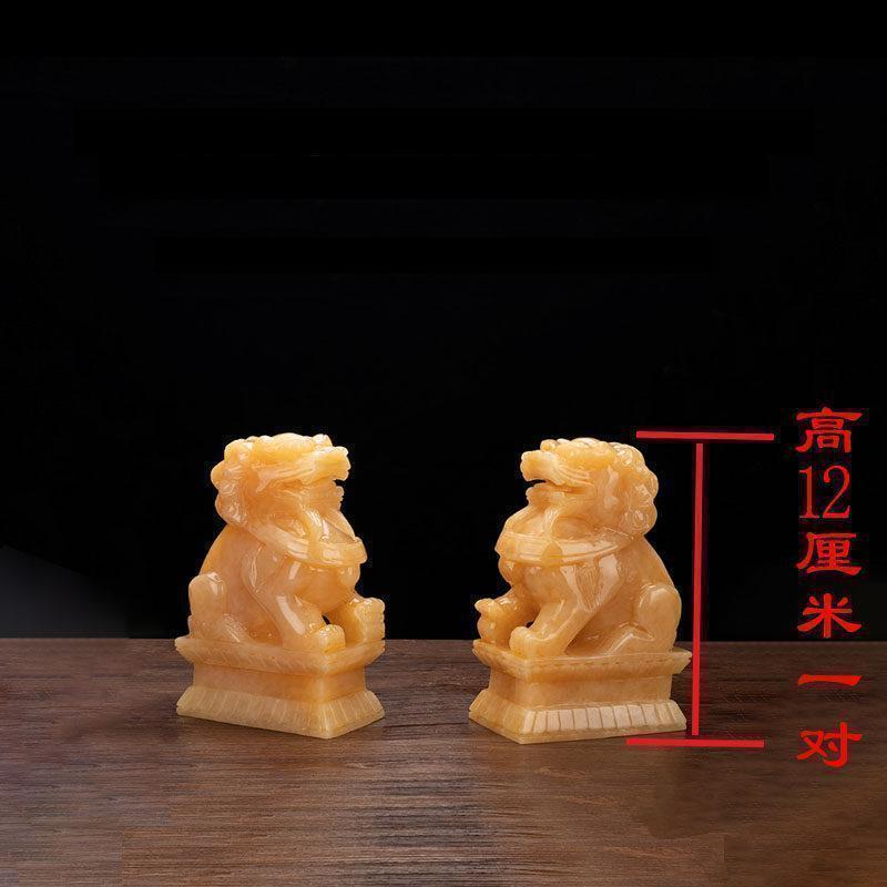 家柏饰(CORATED)玉玉狮子一对玉狮子摆件摆件装饰品高清大图