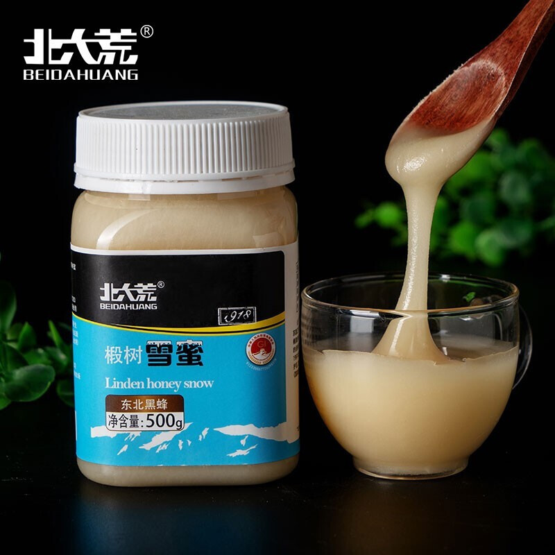 北大荒 东北黑蜂 1918系列 椴树雪蜜 纯蜂蜜500g
