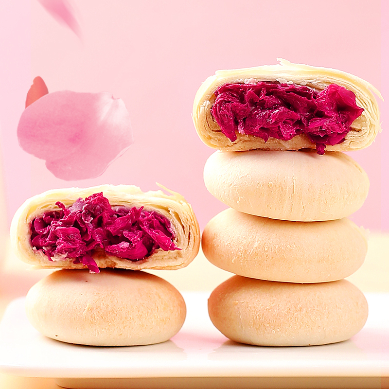 佰味葫芦玫瑰鲜花饼10枚装装零食糕点酥饼鲜花饼好吃的酥饼